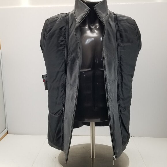 Wilsons Leather Pelle Studio Women Black Leather Insulated Jacket Coat Zip Large - Picture 12 of 13